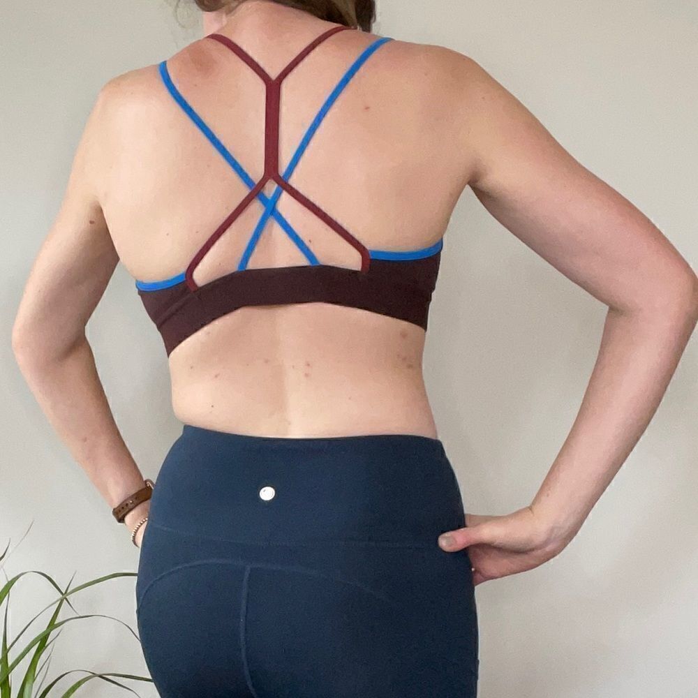 Adidas Cross Lines Maroon and Blue Sports Bra M